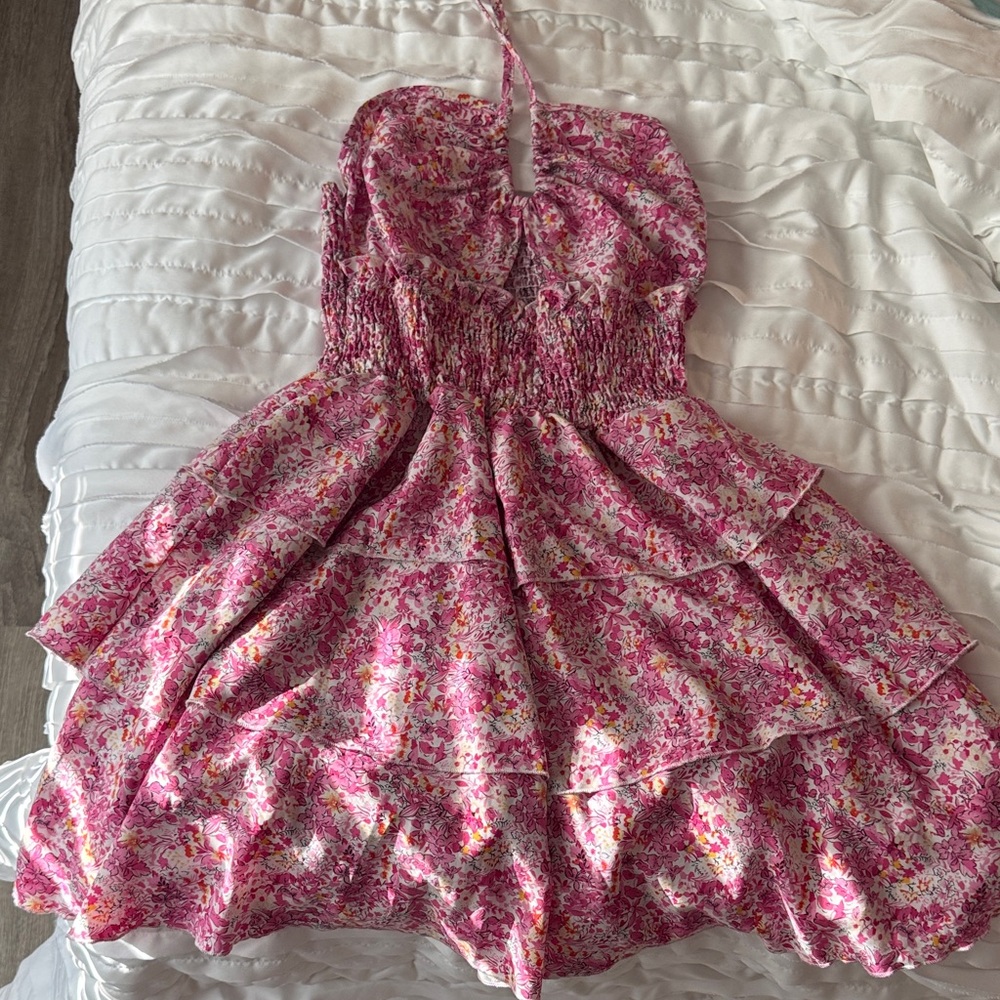 Pink dress halter top